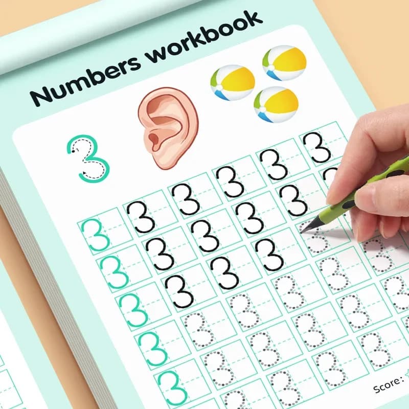 0-100 Exercise Book Learn To Write Dot Matrix Copying Calligraphy Practice Books Digital Red Stroke Pen Control Practice Notes