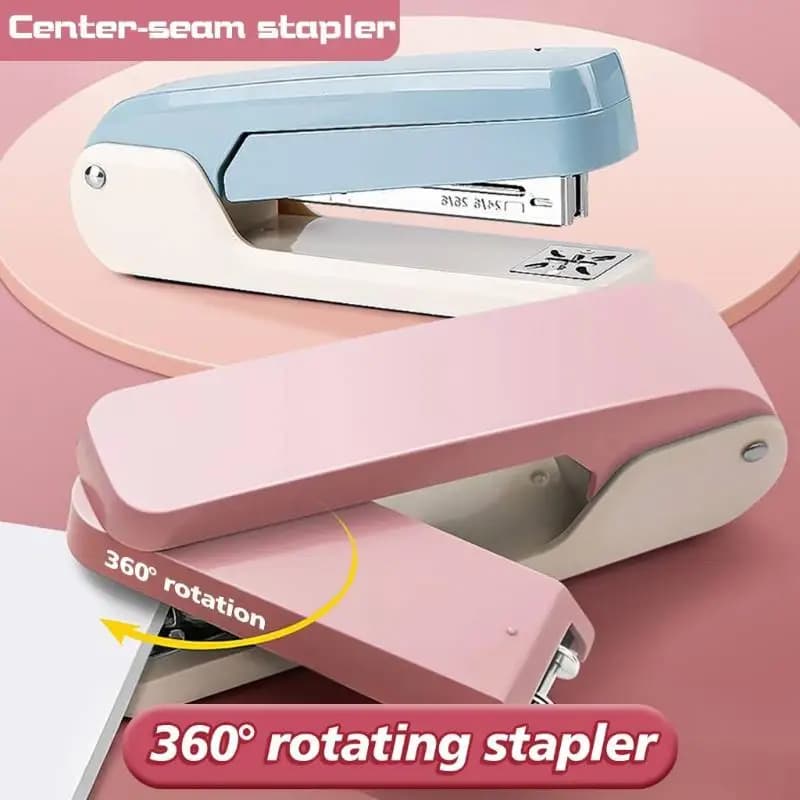 1pcs 360 Degree Rotating Stapler Heavy Duty Large for Students Home Office Center Spine Stapling
