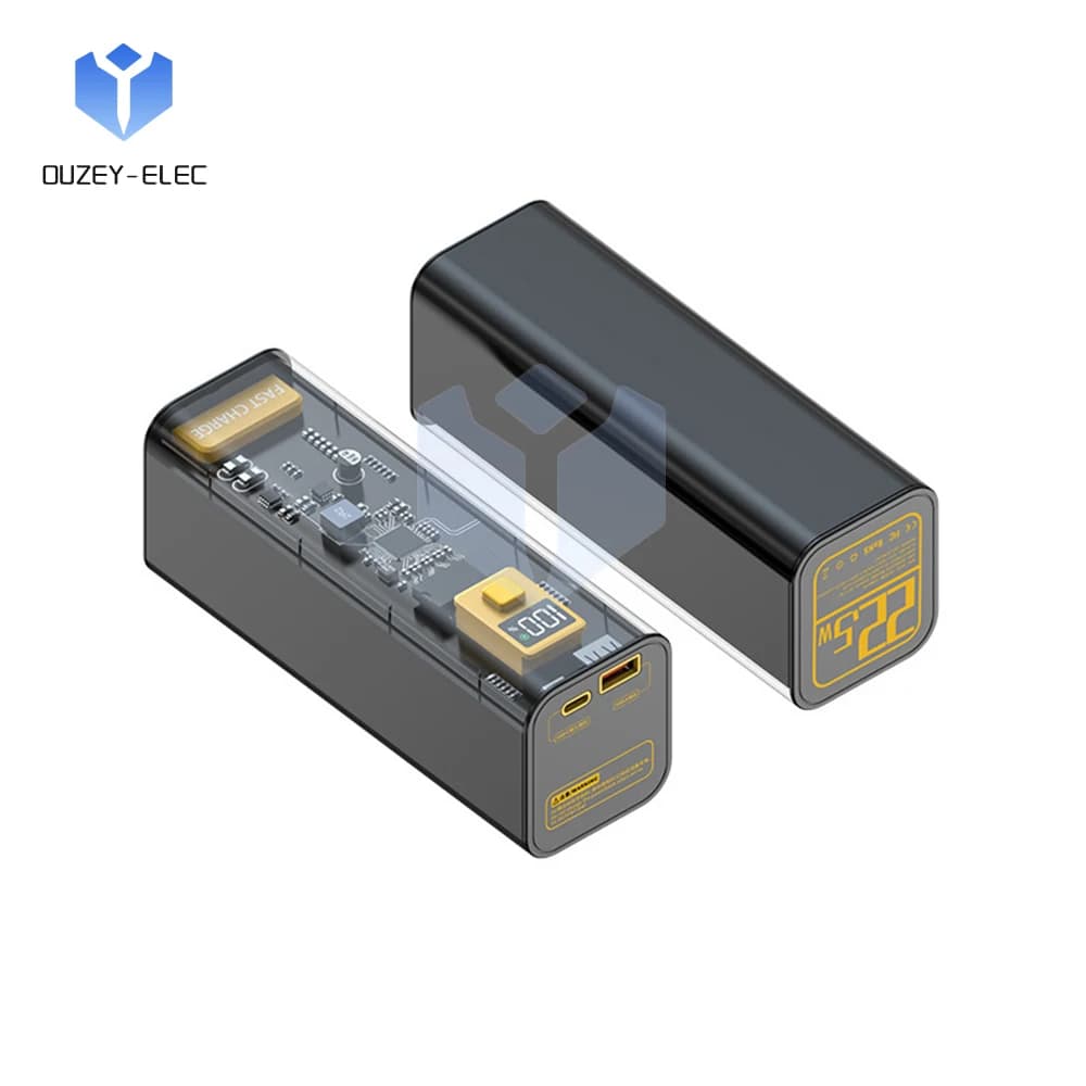 DIY 40000mAh Mobile Power 22.5W Power Bank Fast Charge Input/Output Transparent Battery Case Mobile Phone Accessories