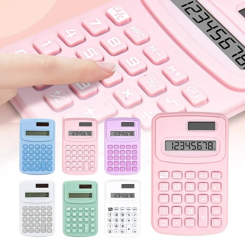 Portable Calculator Cute 8 Digits LCD Electronic Kids Home Office Primary School Calculator Teaching Supplies