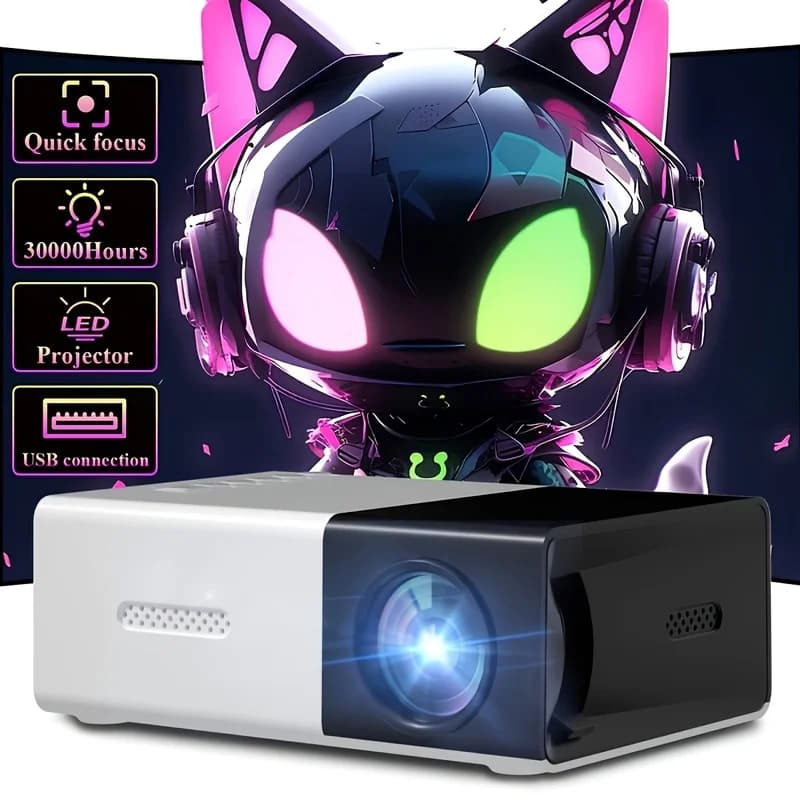 Home Theater YG300 Projector Support 1080P Decoding Built-in Audio LED Projector for Smartphone Notebook 3D Glasses As Gift