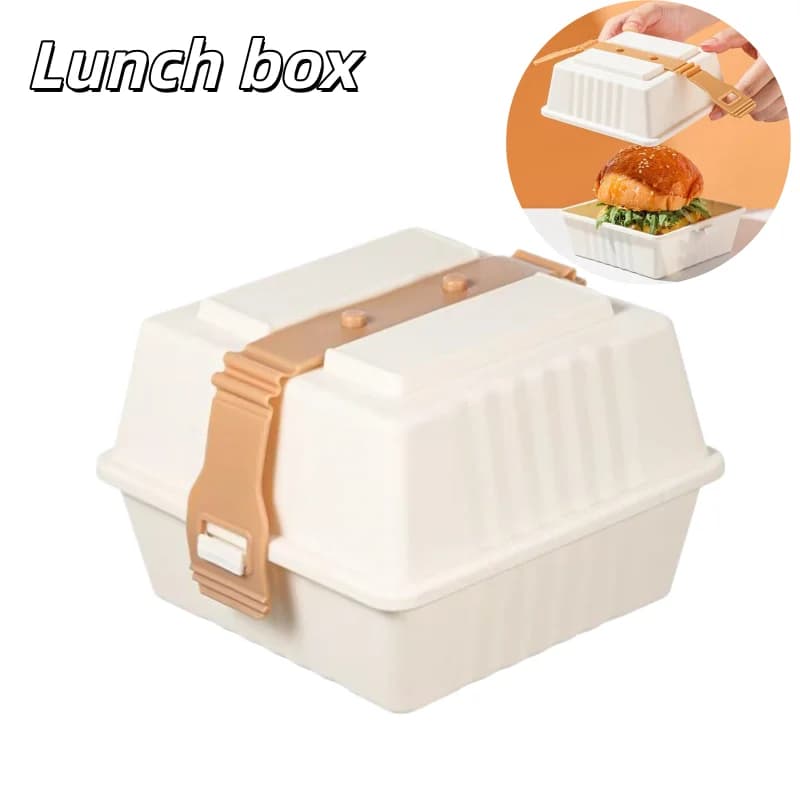 Lunch Box Sandwich Bento Box Sandwich Containers With Sturdy Strap Portable Burger Food Storage Case For Picnics School Outdoor