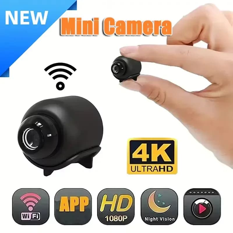 Wireless Camera 4K HD Surveillance Security Video Cam Night Vision Motion Detect Camcorder Mini Full Color Monitor Smart Home 