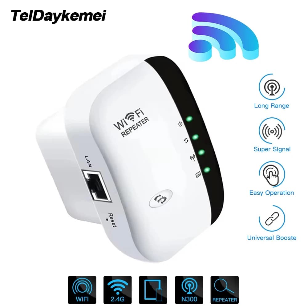 Wireless WIFI Repeater 300Mbps 2.4G Router Wifi Range Extender Wi-Fi Signal Amplifier 802.11N Network Card Adapter