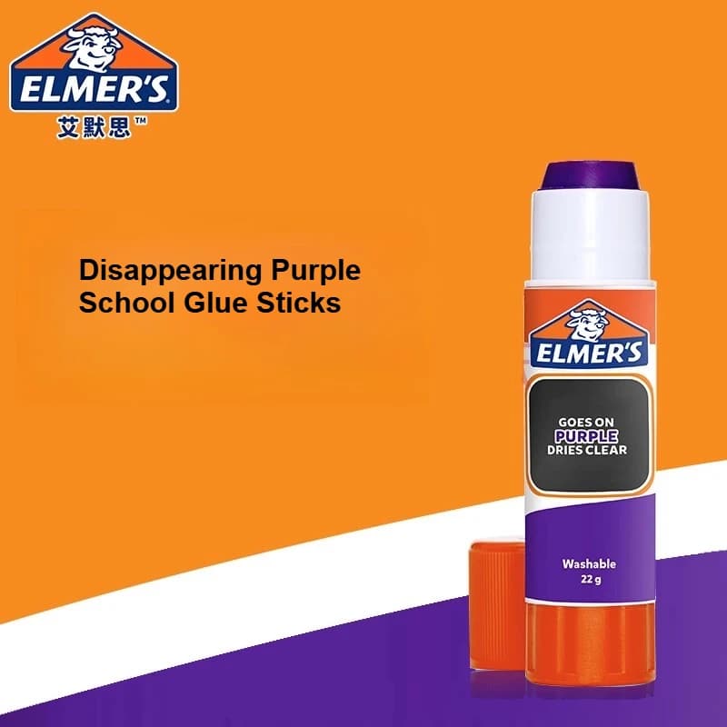 Elmer's Disappearing Purple School Glue Sticks Acid-Free and Washable 22 Grams for Craft Projects, Scrapbooking Teacher Supplies
