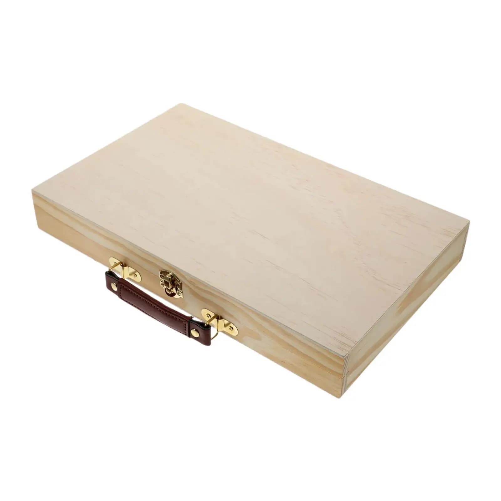 Wood Artist Supplies Box Trendy Art Tool Storage Box Painting Tools Organizer for Pastel Paint Brushes Watercolor Pens Stamps