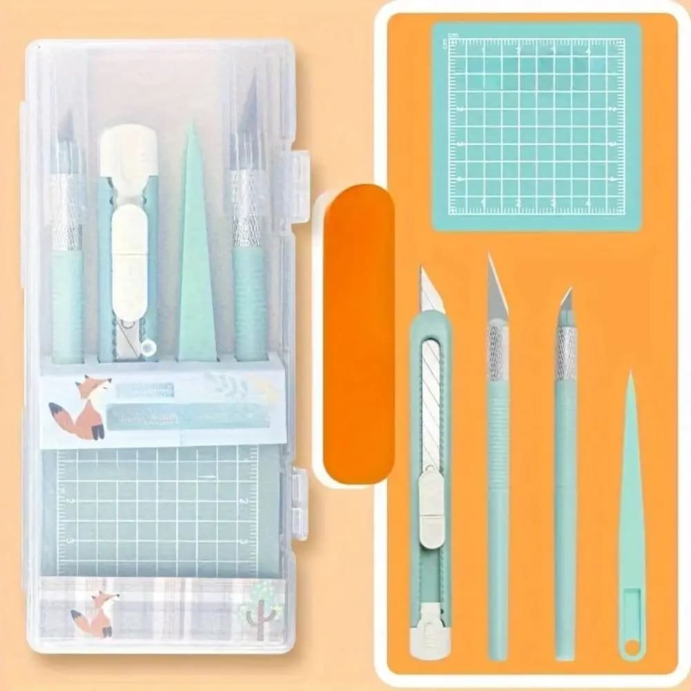 5pcs/Set DIY Scrapbook Tool Set Tweezers Pens Non-Slip Mats Art Cutting Tools Kit Paper Crafting Carving Craft Paper Pen