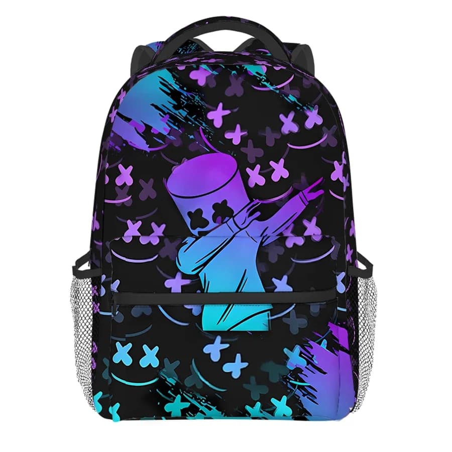 Gradient Cartoon Anime Characters Backpacks for Boy and Girls Best Gifts 2D Flat Cartoon School Backpack for Children
