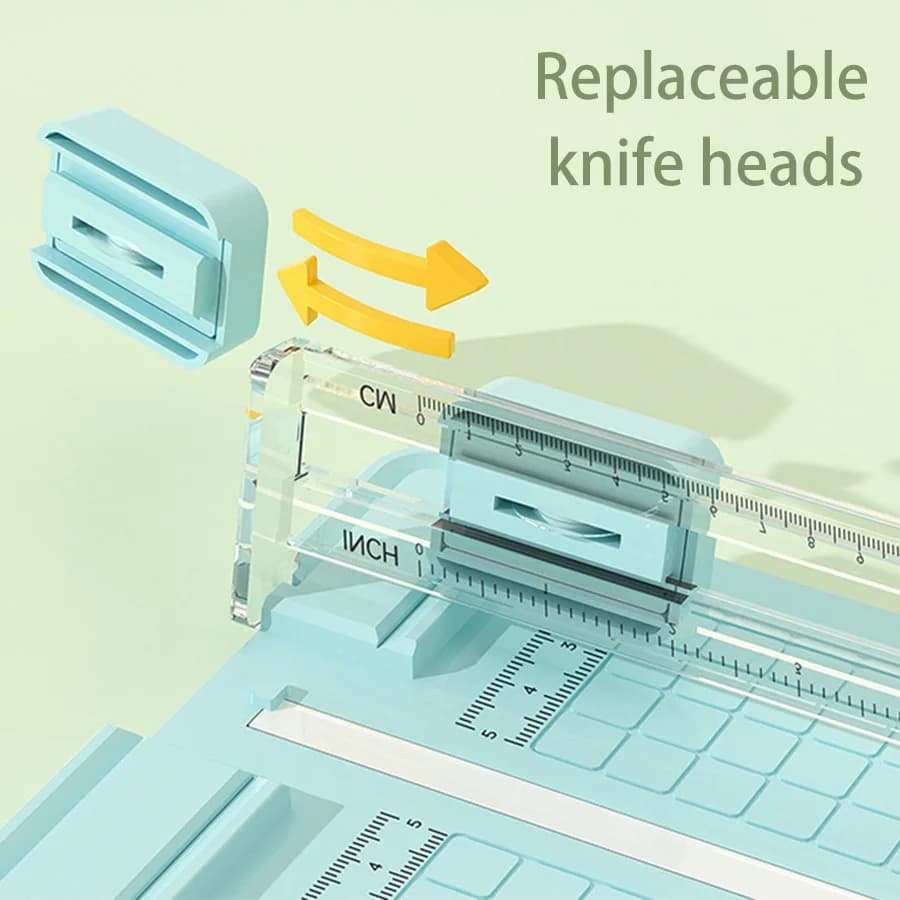 4 in 1 Two-Way Paper Cutter, Manual Office Paper Cutter, Send 4 Cutter Heads, Design for Schools, Offices and Homes