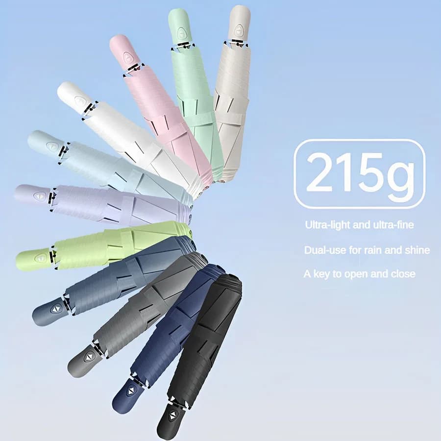 Ultra lightweight and portable automatic umbrella for women, suitable for both weather and sun protection,