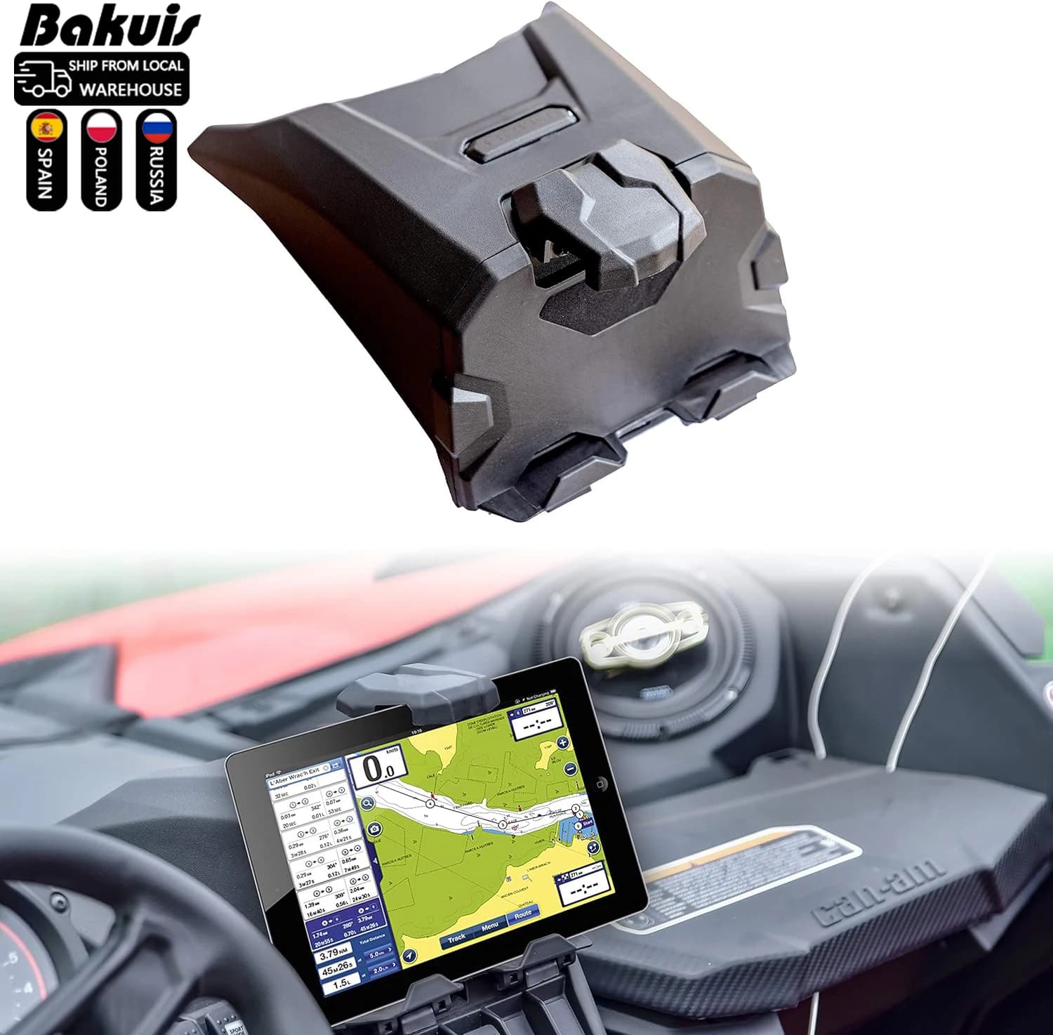 Black Electronic Device Holder With Integrated Storage For 2017-2023 Can Am X3 Models Atv Accessories