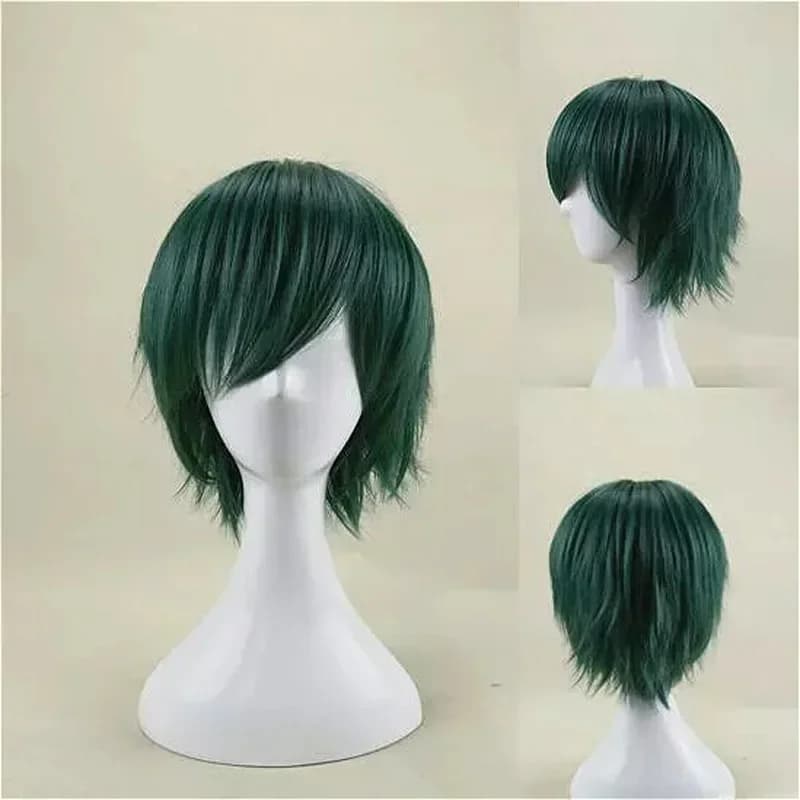 Synthetic Hair Layered Short Straight Mint Green Cosplay Wig