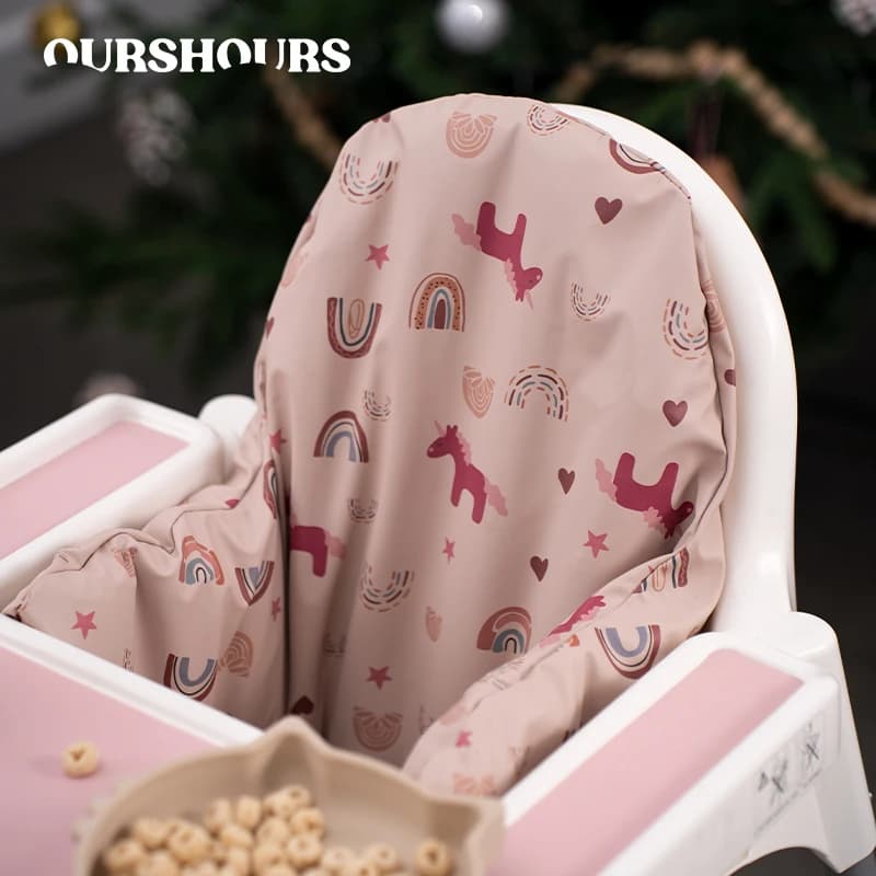 Baby High Chair Cushion Cover Built-in Inflatable Cushion Easy to Clean Highchair Accessories for Baby Sitting More Comfortable