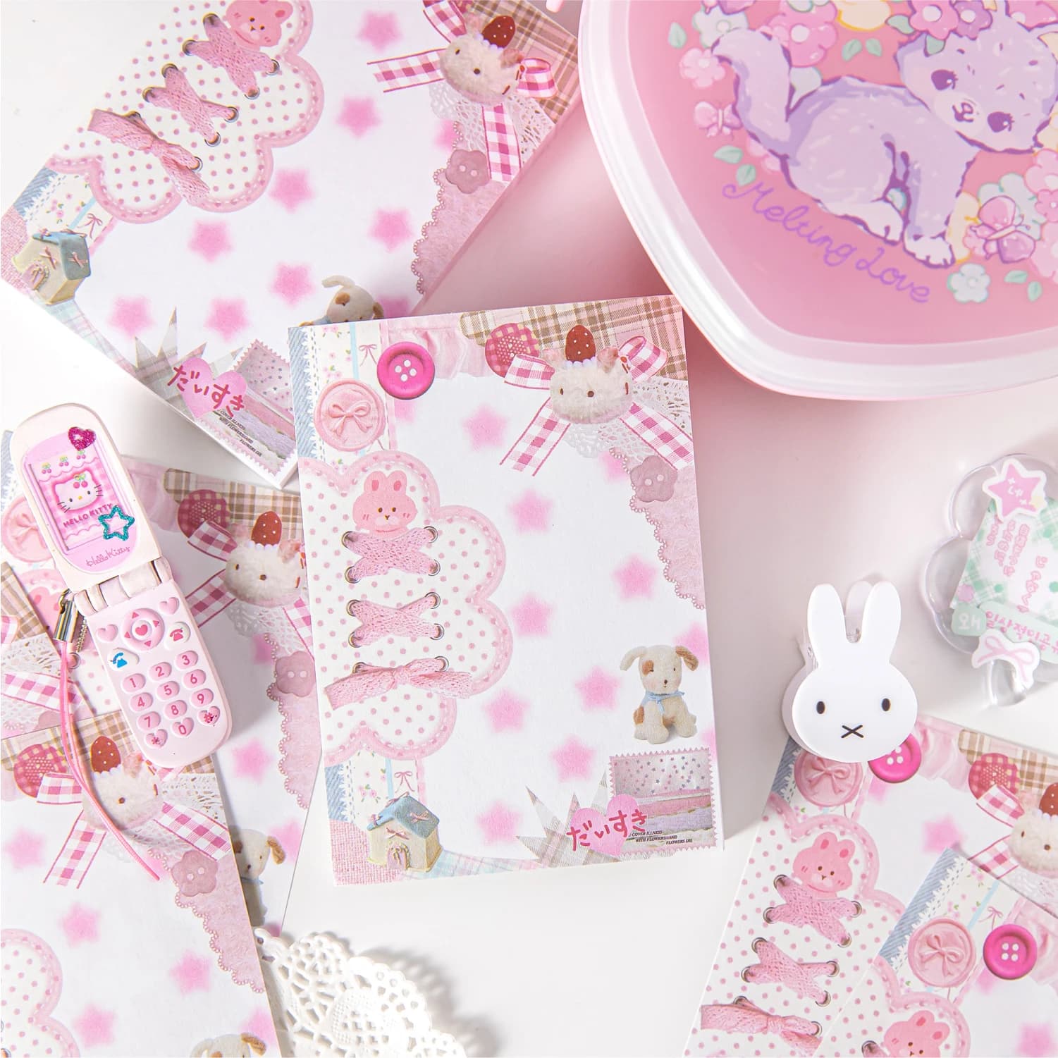 80pcs Kawaii Japanese Student Notebook Stationery School Office Supplies Planner Creative Handbook Decorative Paper