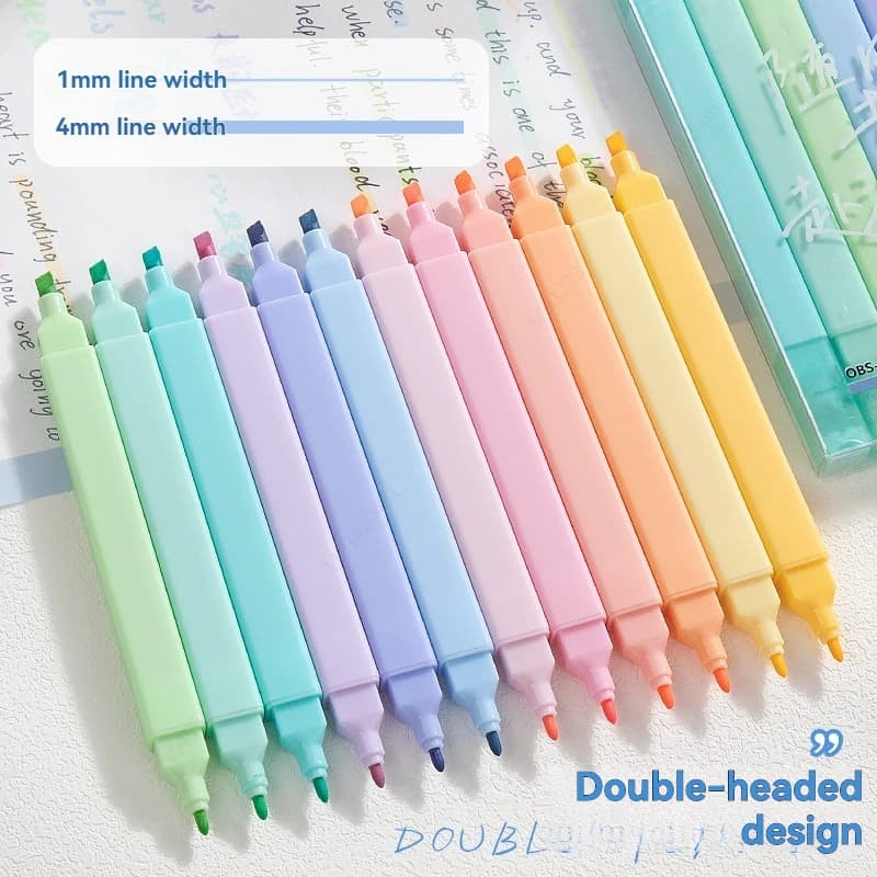 6/12 Colors Highlighters Cute Pastel Pens Bible Pens Soft Tip Aesthetics Markers Kawaii Stationary for Students School Supplies