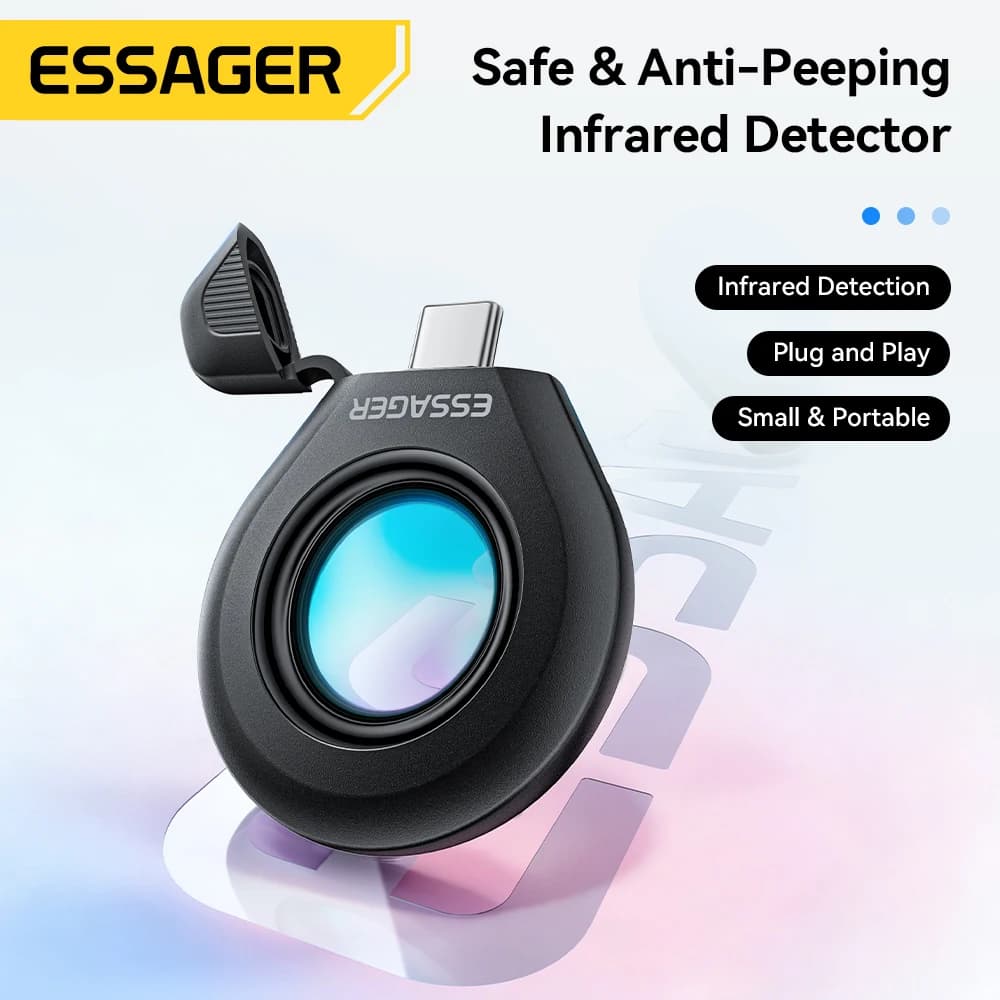 Essager Infrared Detector Portable Anti-snooping Camera Detector Anti-surveillance Inspection For Travel Hotel Bathroom Security
