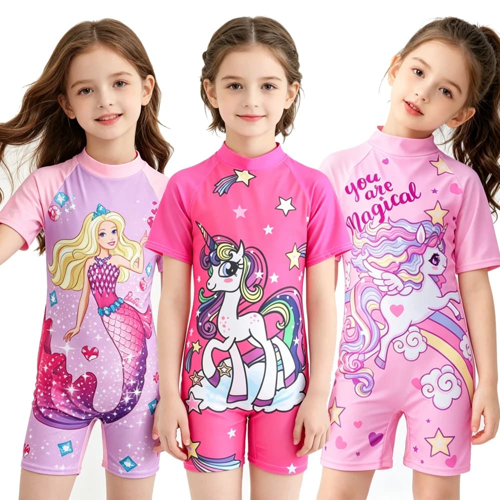 Children's Swimwear One-piece Swimsuit For Boys and Girls Little Kids Big Kids Sun Protection Hot Spring Unicorn Swimming Set