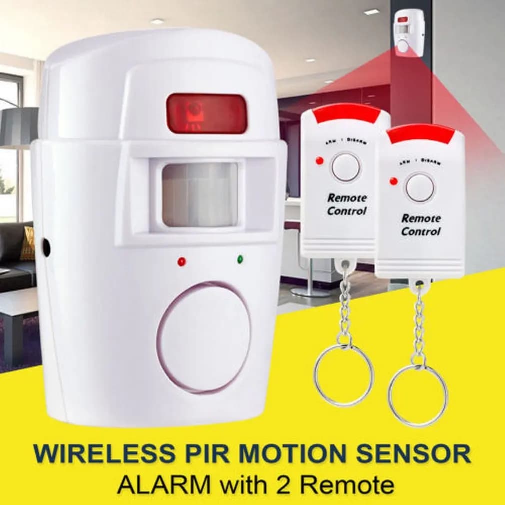 Wireless Motion Sensor Alarm Security Detector With Remote Control For Indoor Outdoor Home Garage Protection System