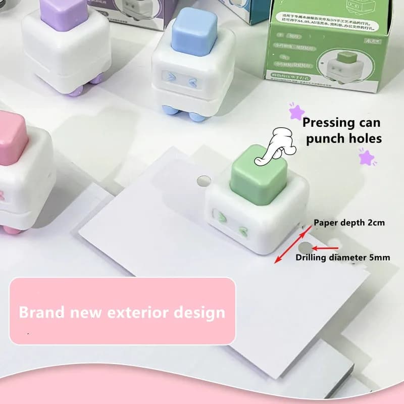 5mm Office Hole Punch Single Manual Ring Hole Puncher Mini Loose-leaf Book Paper DIY Manual Circle Binding Hole Craft Punches 