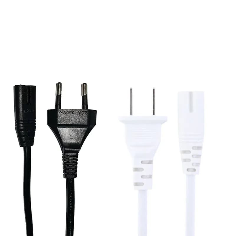 EU AC Power Cable 0.5m 1m 1.5m 2m 2 Prong IEC 320 C7 Figure 8 EU Plug Power Cord For PC Computer Monitor Laser Printer