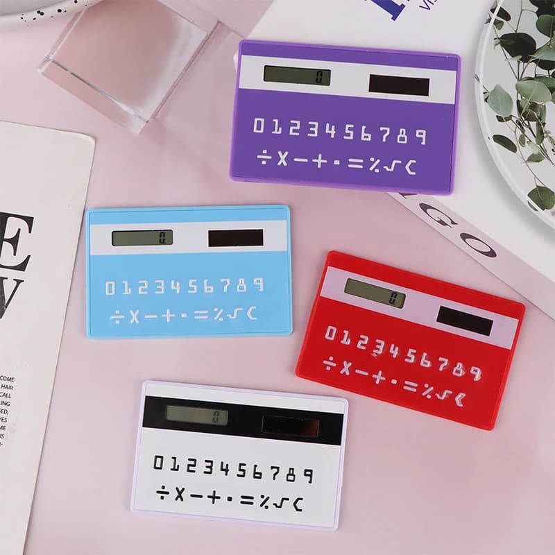 1pc Solar 8 Digit Calculator Student Mini Calculator Portable Slim Calculator Stationery Math Toys School Electronics Calculator
