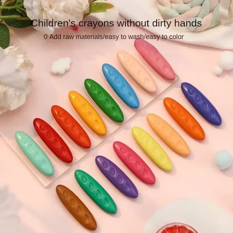 12/24/36 Colors Washable Kids Crayons - Non-Toxic Toddler Art Supplies, Mess-Free Painting & Coloring Tools for Babies &Children