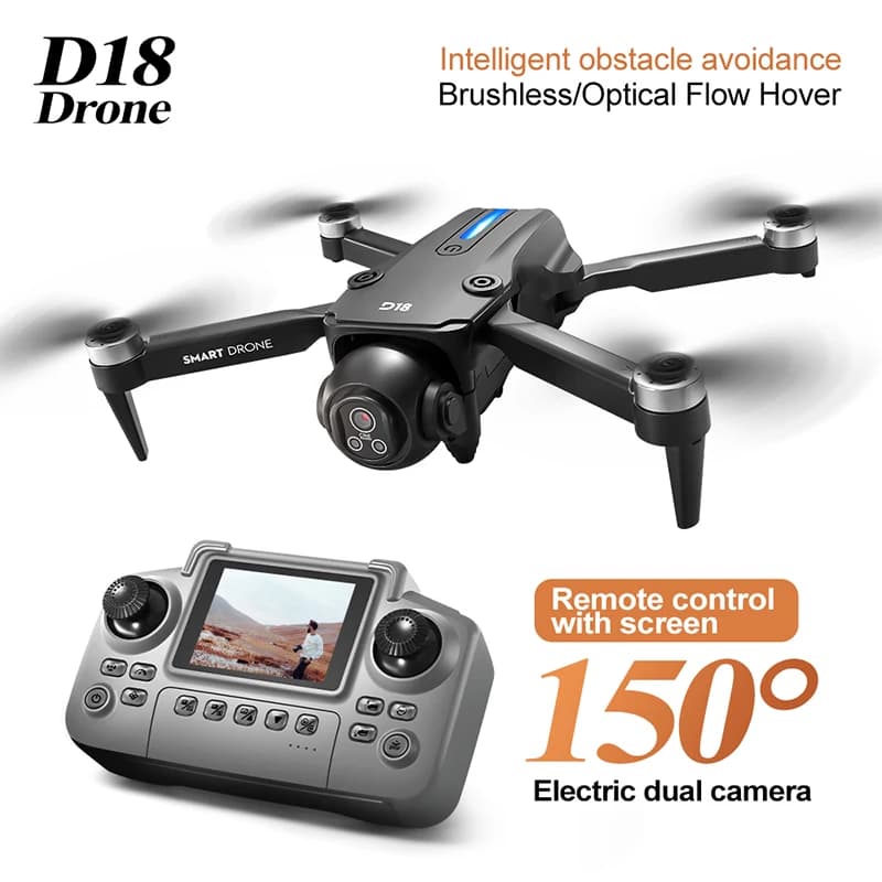 2026 D18 Drone 8K Aerial HD Dual Camera Photography Intelligent Obstacle Avoidance Brushless Motor 5G WIFI GPS Return VR Drone