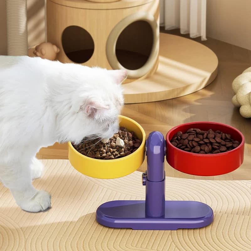 Pet supplies: Cat bowls/water bowls, dog bowls, tip-over resistant pet bowls, height adjustable.