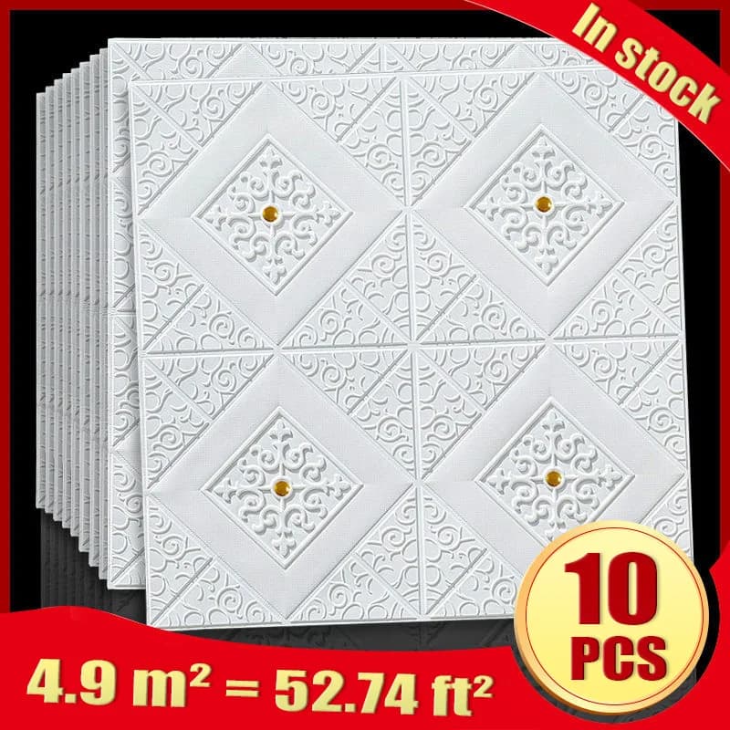 Wall Stickers Wallpaper 3D Self-Adhesive Ceiling Decorative Panels Roof Wallpaper Living Room Children's Home Decor Sticker