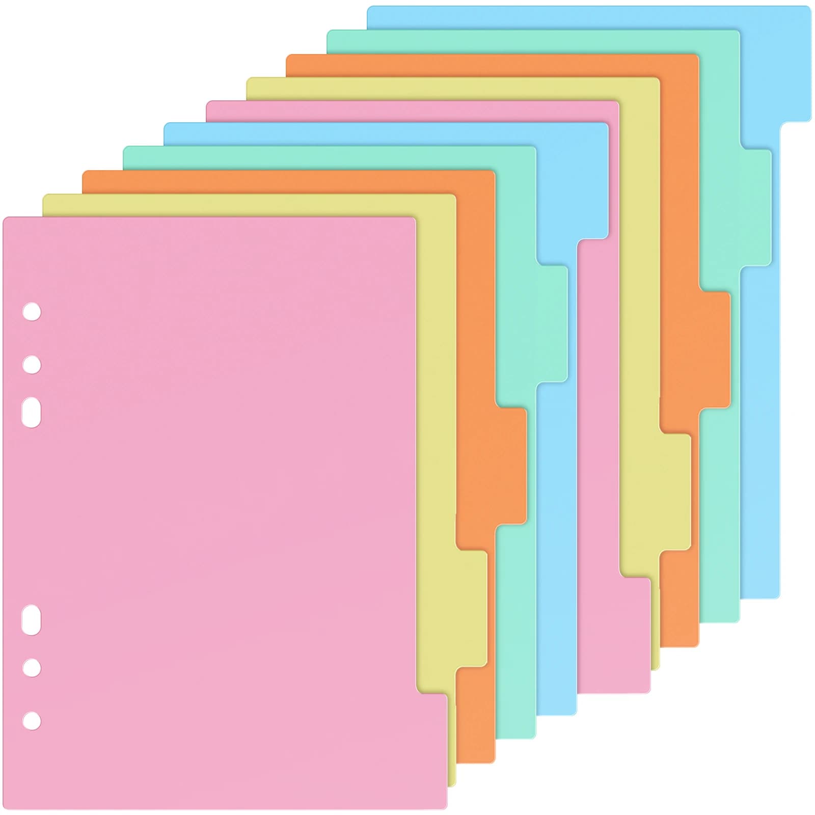 10 Pcs Divider Index Board Card Dividers File Folder Binder with Tabs A5 Cute Subject for Clips for Notebook Stationery Supplies