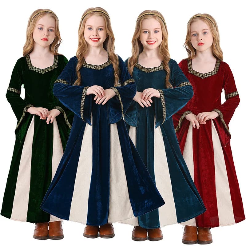 Girls' court dress, princess dress, children's European retro performance costume, birthday party performance costume
