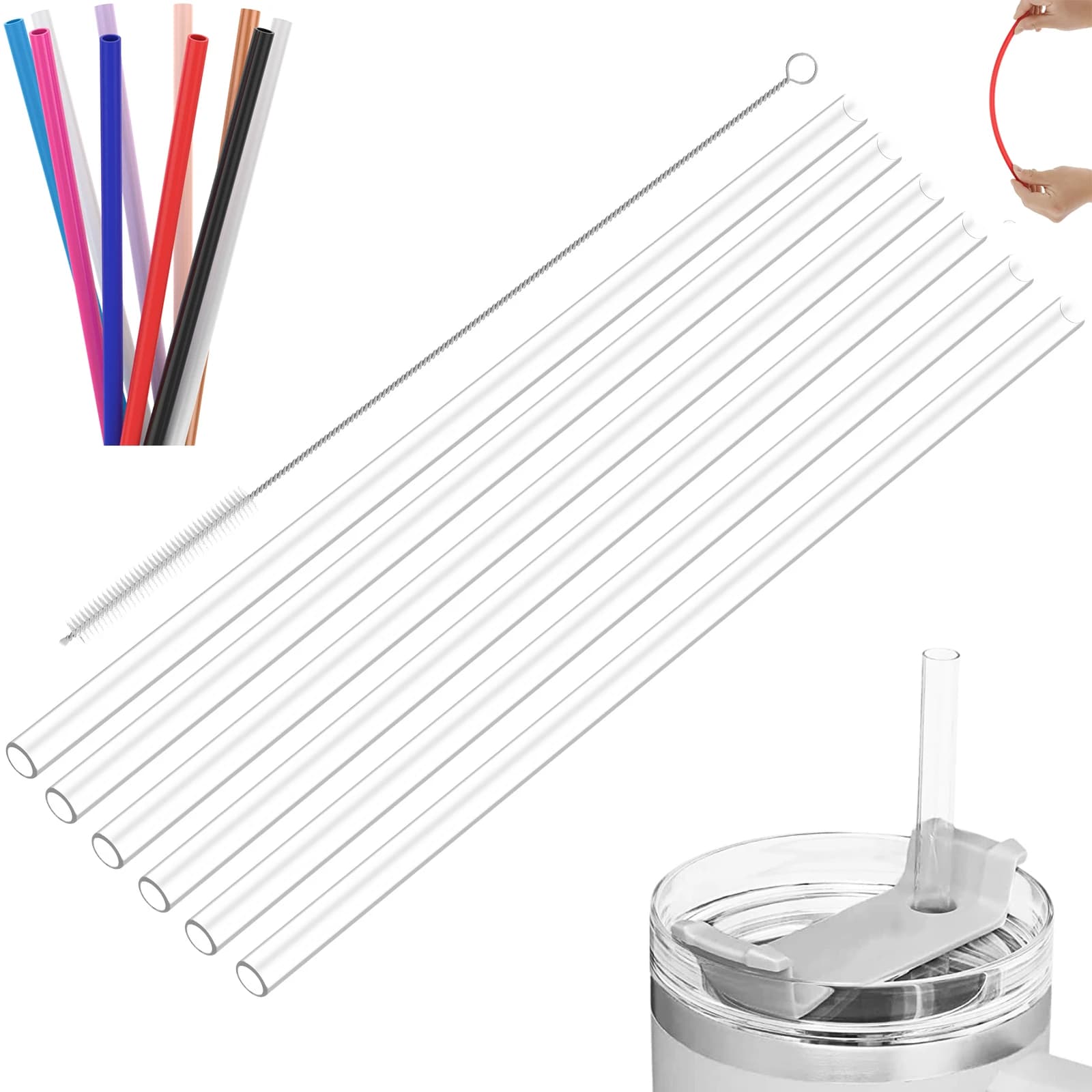 Drinking Straws Smoothie Drinkware Straw for Water Bottle Travel Tumblers Wedding Party Supplies Drinking Straw Kitchen Supplies