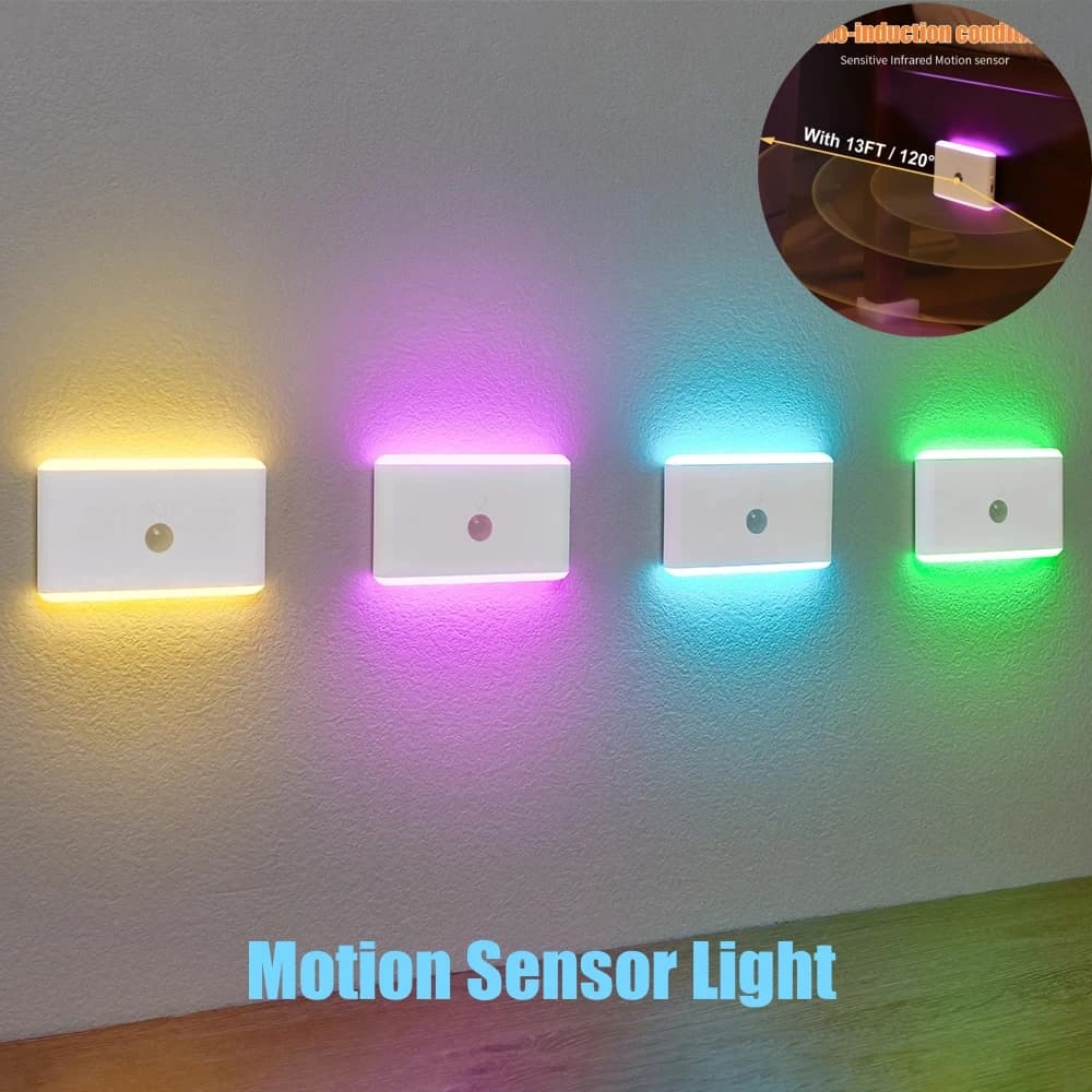 Night Light with Motion Sensor Indoor Bright LED Lamp 3 Modes Stair Lighting Dimmable LED Lights for Bedroom Cabinet Lamp