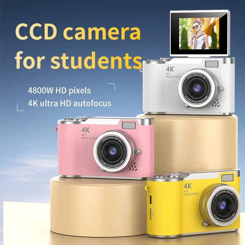 Digital Camera,2.4-inch HD rotating screen,4K video recording,800mAh battery capacity,48 megapixels,Beauty function,Ins style