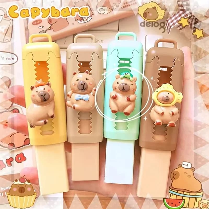 Cute Cartoon Design Capybara Eraser Push-Pull Eraser School Eraser Erase Handwriting Stationery School Office Supplies Kids Gift