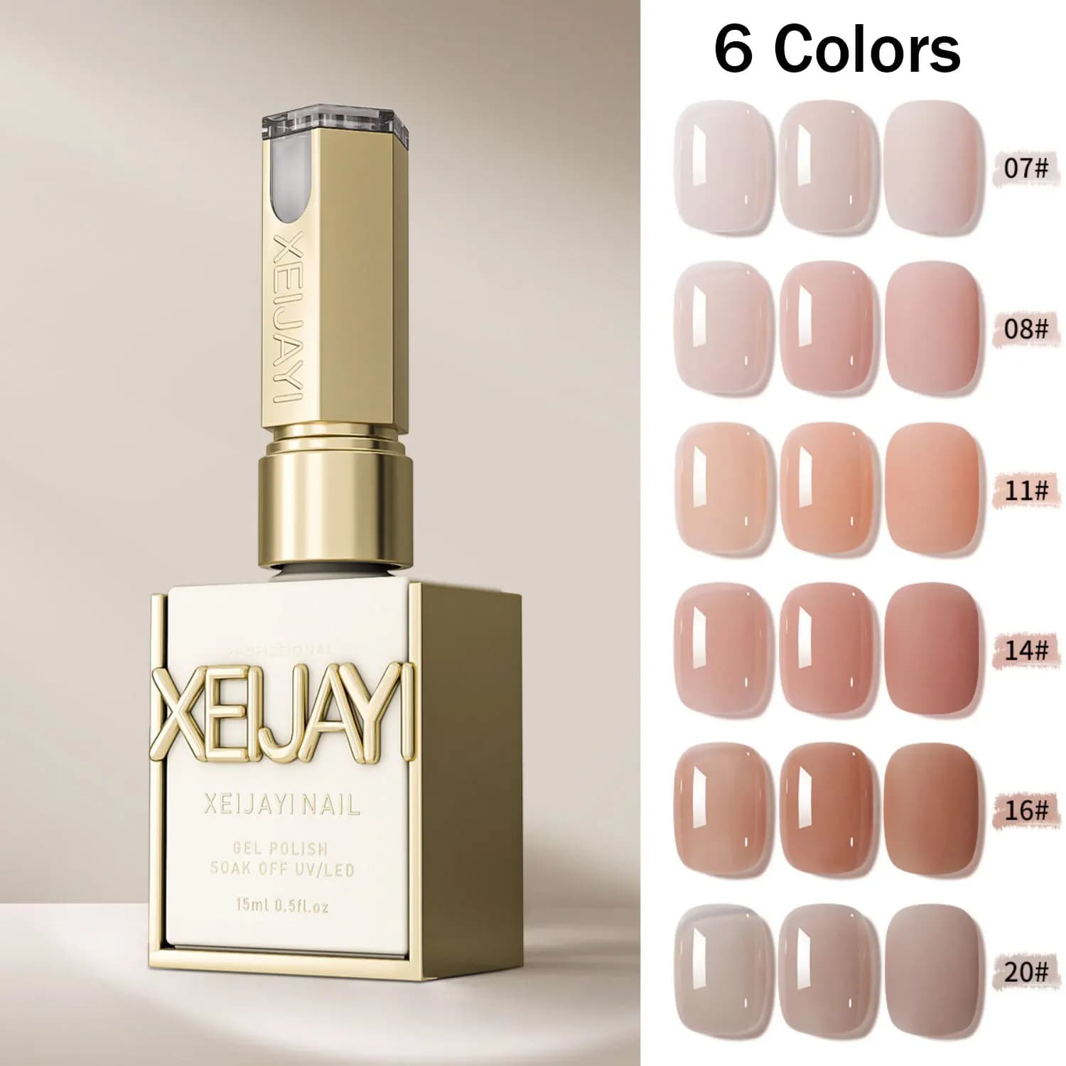 Nail Gel 15ml Ice-Transparent Nude Pink Nail Polish Full Set of Phototherapy Gel Suitable for Nail Salon DIY
