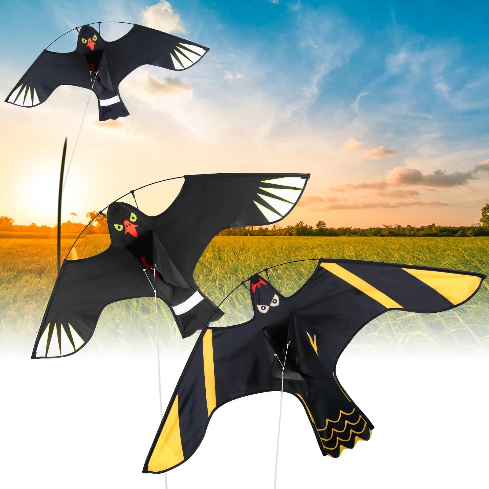 Bird Repeller Flying Eagle Kite with Crops Farm Protector Bird Outdoor Pest Control Repellent Farm Garden Prevention Supplies