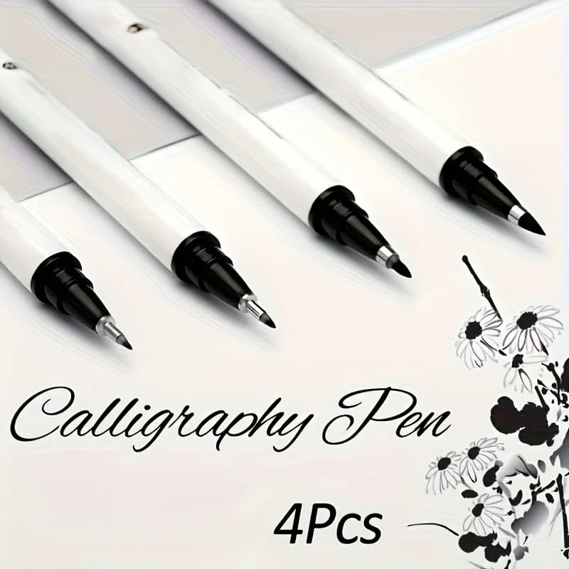 4 pieces/box, supplies waterproof soft pens for calligraphy exercises and special signatures, large, medium and small exquisite