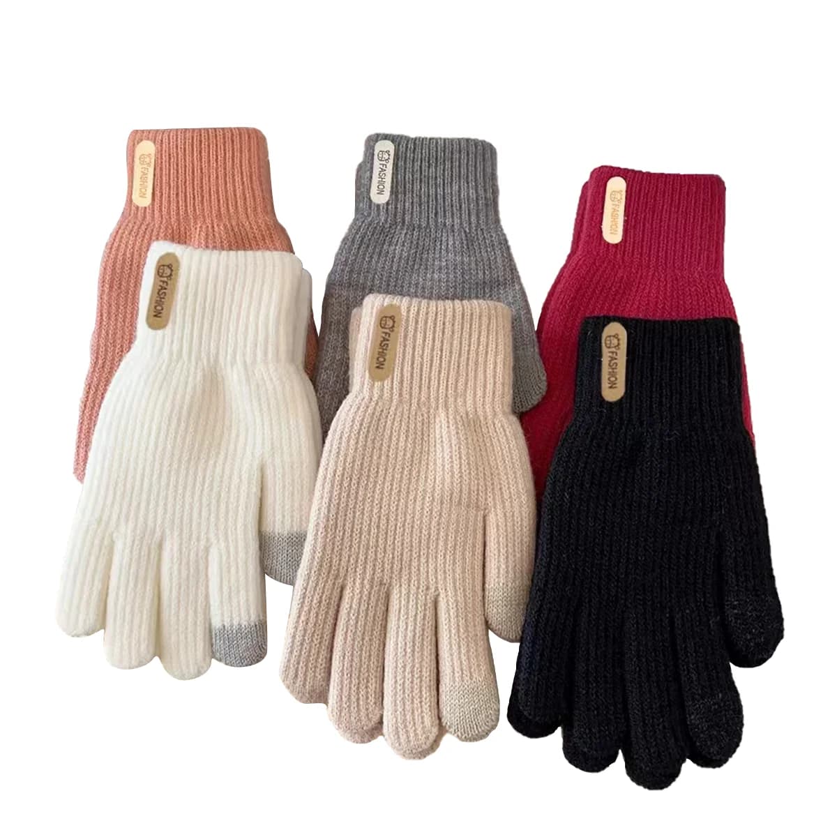 Gloves for women in winter, thickened cotton for warmth, yarn for cycling in autumn and winter, men and women for winter insulat