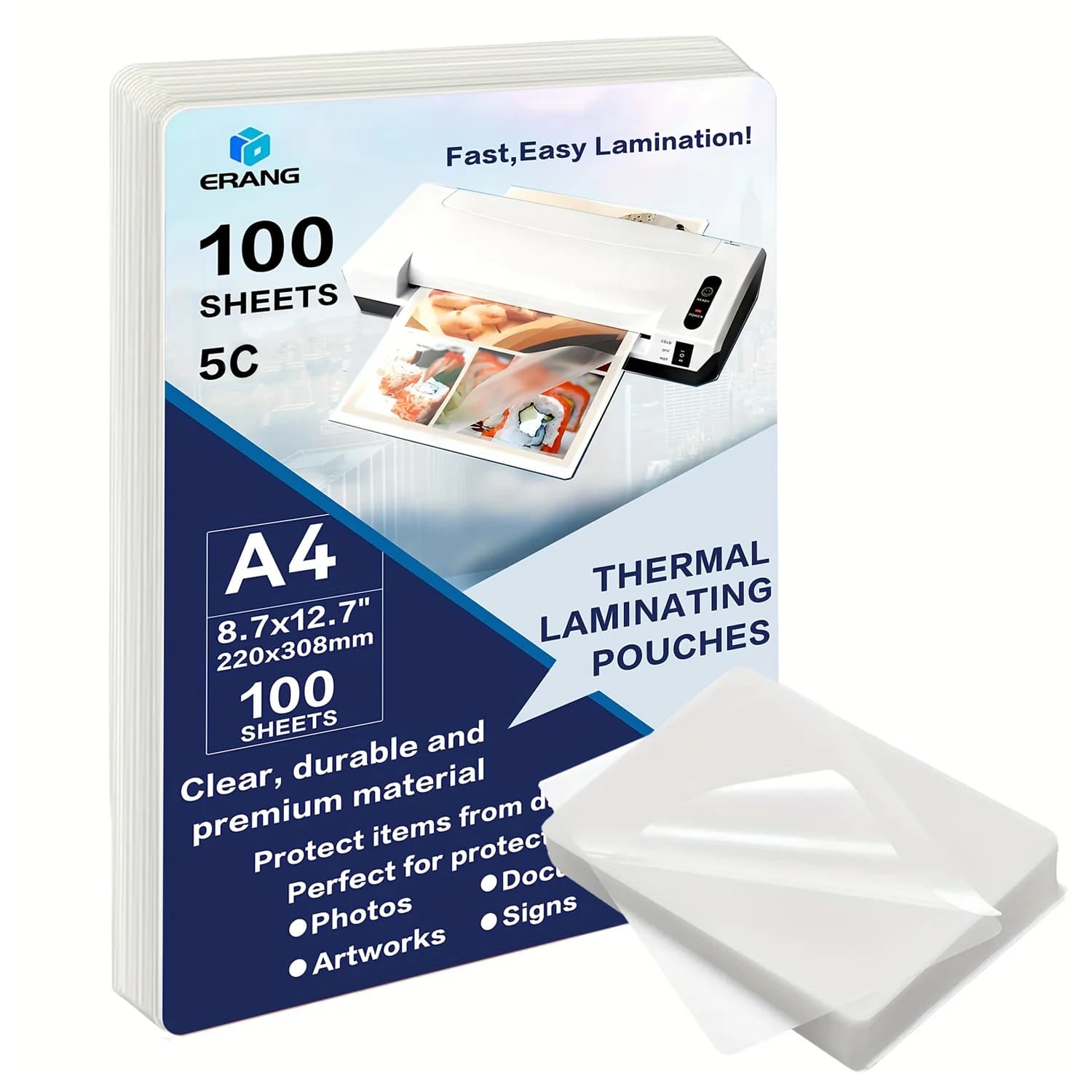 100 Pack A4 Thermal Laminating Pouches 50mic Clear round Corner Laminating Sheets 8.7x12.7" Home School & Office Supplies