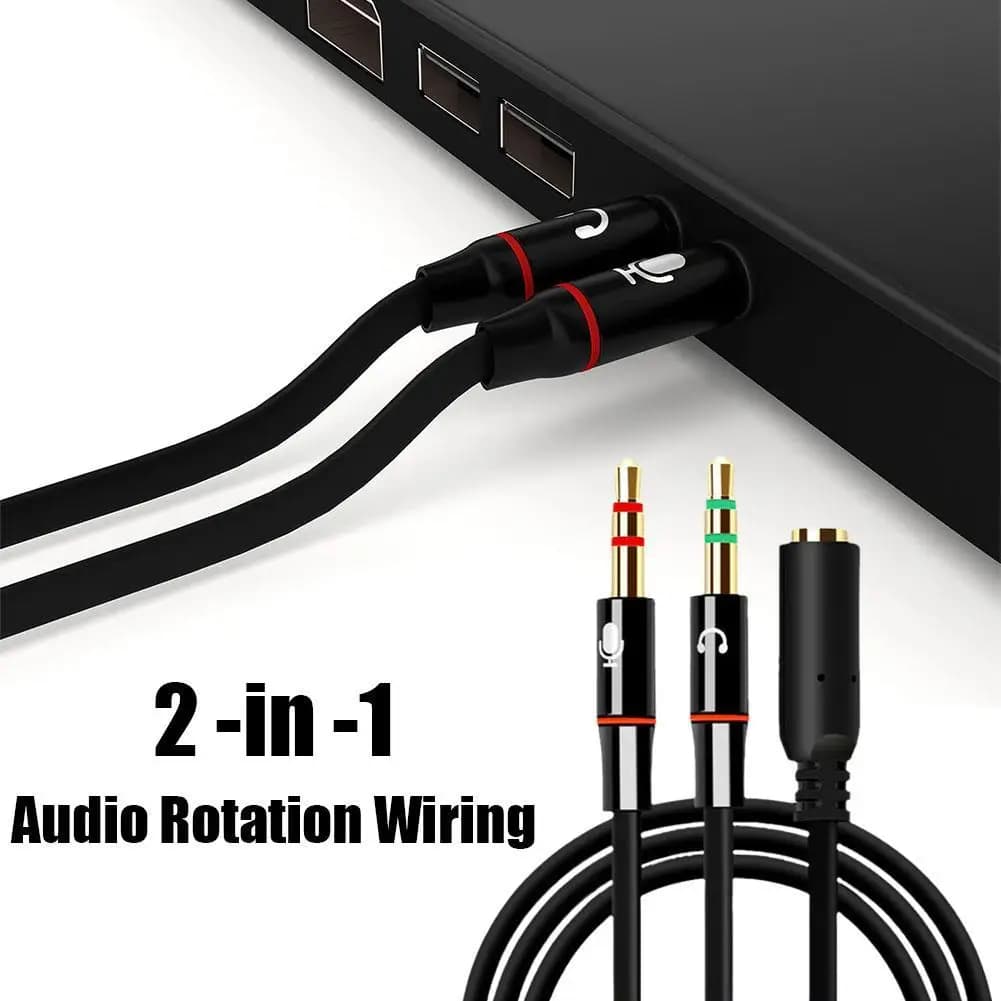 Computer Headphone Adapters Audio Cable 2-in-1 Adapters Cable Mobile Phone Microphone Converter Splitter Microphone Converter