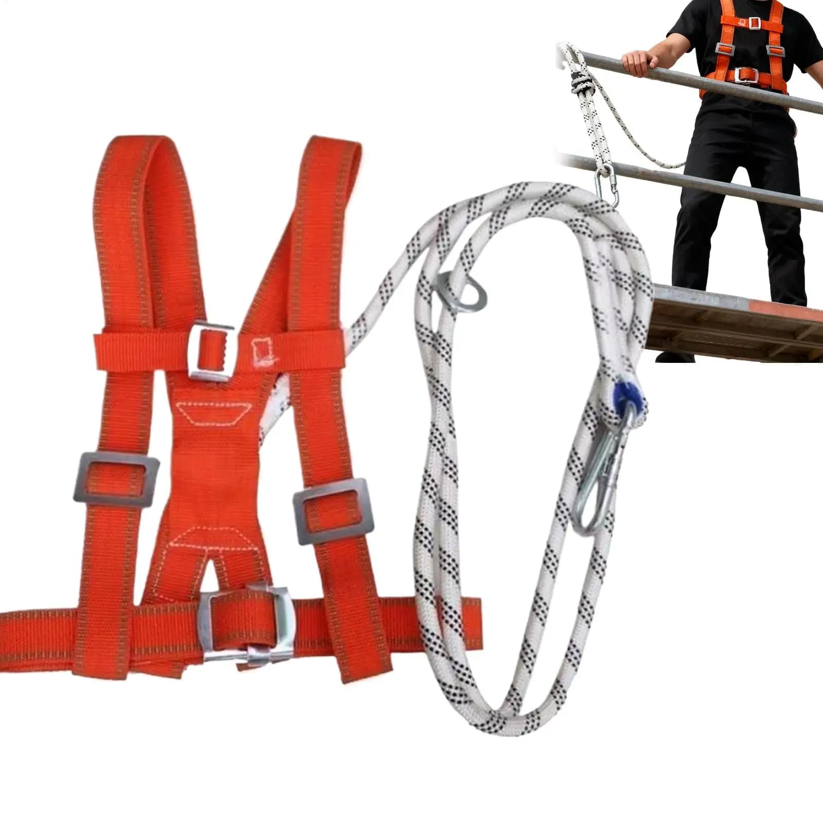 Roofing Safety Harness Adjustable Security Equipment Construction Site Body Safety Harness for Men Beginners Professionals