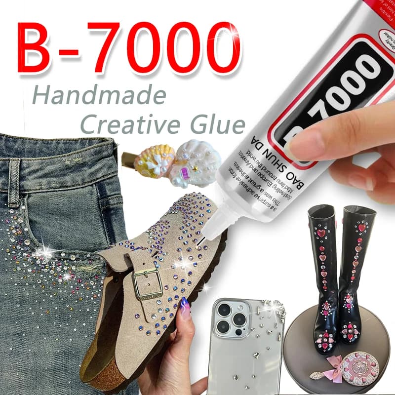 B7000 Glue, mobile phone screen glue, suitable for jewellery, house building models, dried flowers, wooden frames, fabrics, cardboard, woolen materials, universal crafts creative soft glue, anti-clogg