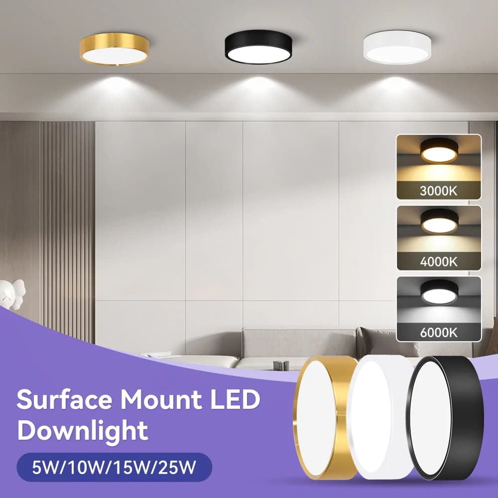 LED Downlight Indoor Ceiling Lamps 3 Colors Decor Down Lustre Home-Appliance Room Lights Panel Street Fixtures Bedroom Led Spot
