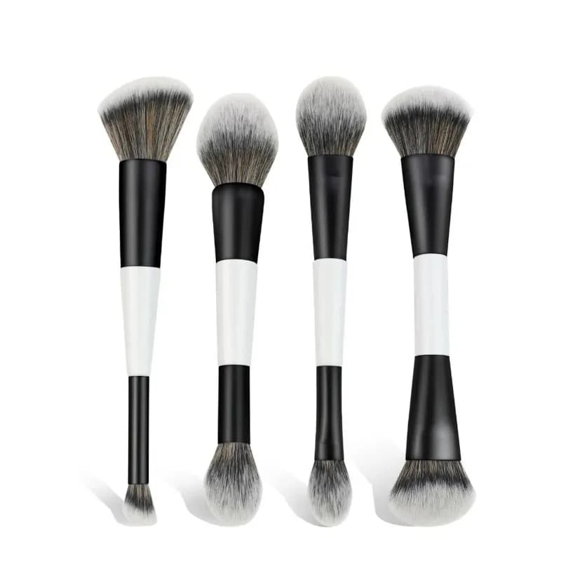 Double Head Makeup Brushes 2 In 1 Flat Angled Foundation Concealer Contour for Blending Loose Powder Liquid Cream Cosmetic Tools