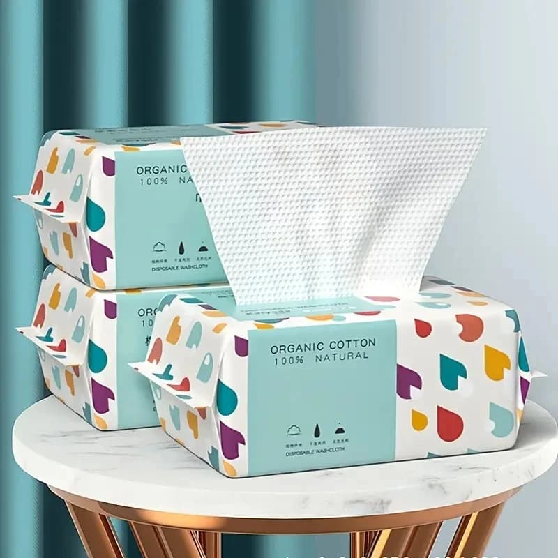 Soft Cotton Disposable Thick Face Towel - Dry Makeup Removing Cleanser Towelettes For Skin Care