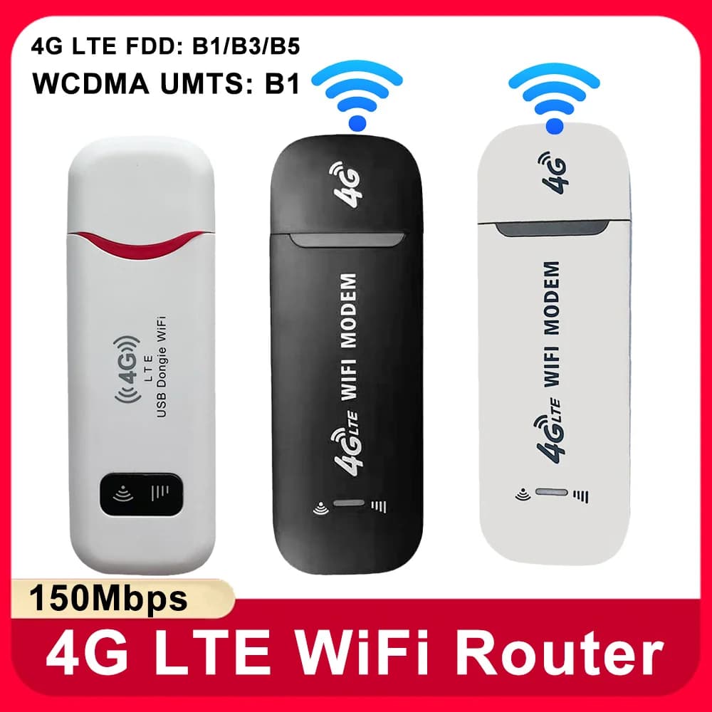 4G Mobile WIFI Router 150Mbps 4G LTE Wireless USB Dongle Modem Stick Sim Card Pocket Hotspot WiFi Broadband for Home Office