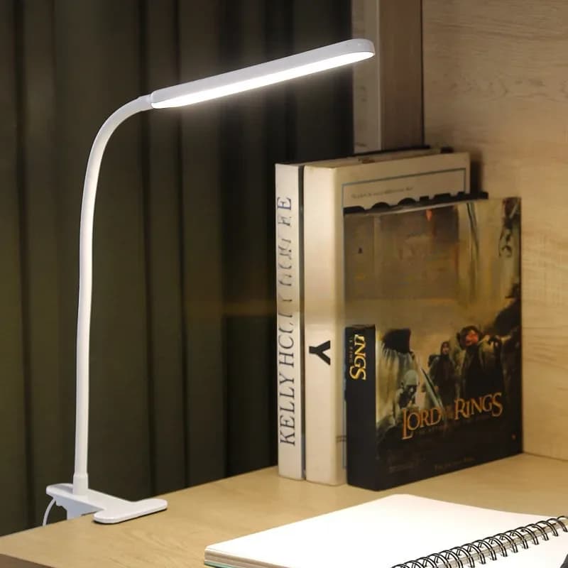 LED Adjustable Table Lamp USB 3 Colors Eye Protection Study Night Lamps Clip On Dimmable for Home Office Reading Led Desk Lamps