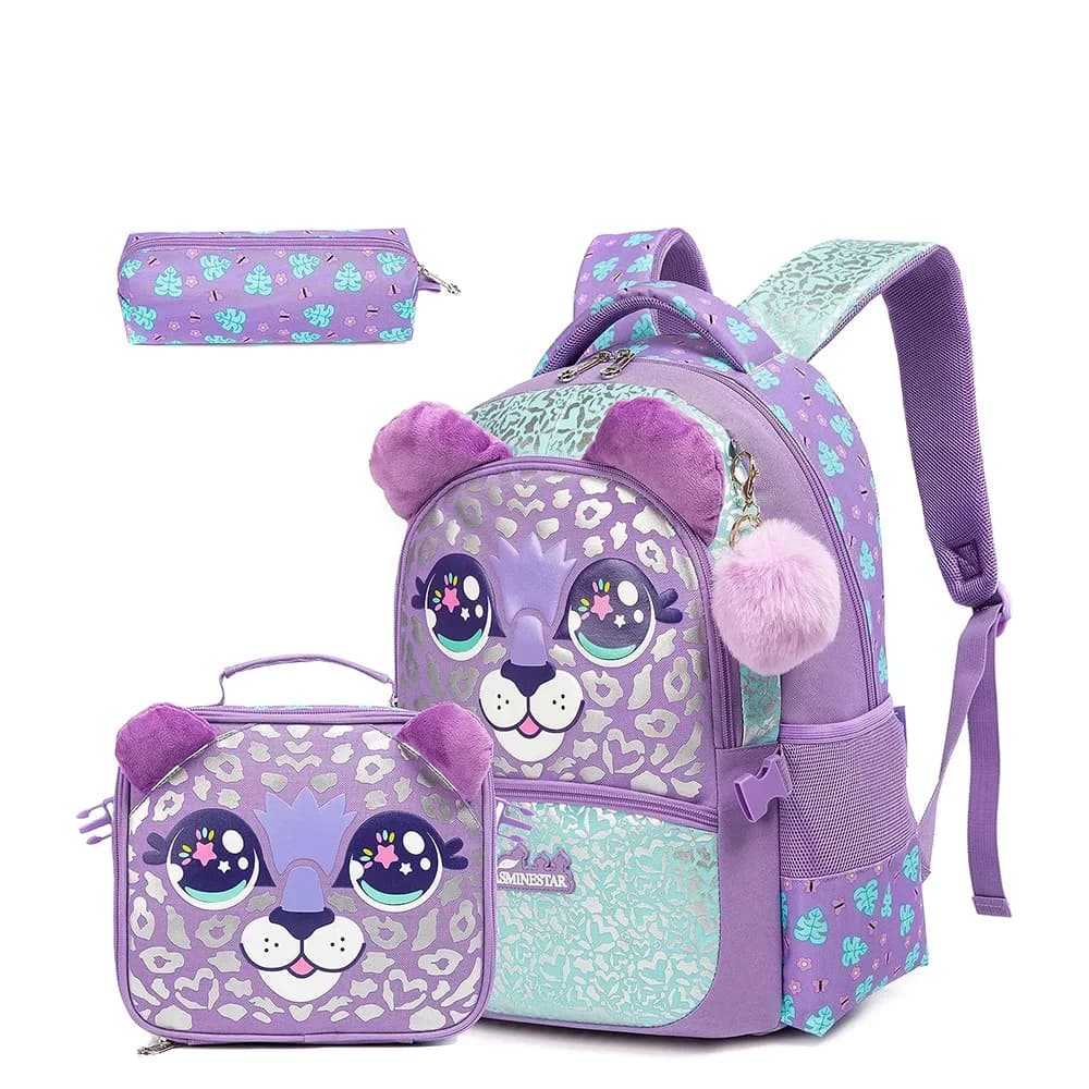 3PCS Kids Backpacks for Girls Cute School Bag with Lunch Box Pencil Case Primary Child School Backpacks Back To School Girls Bag