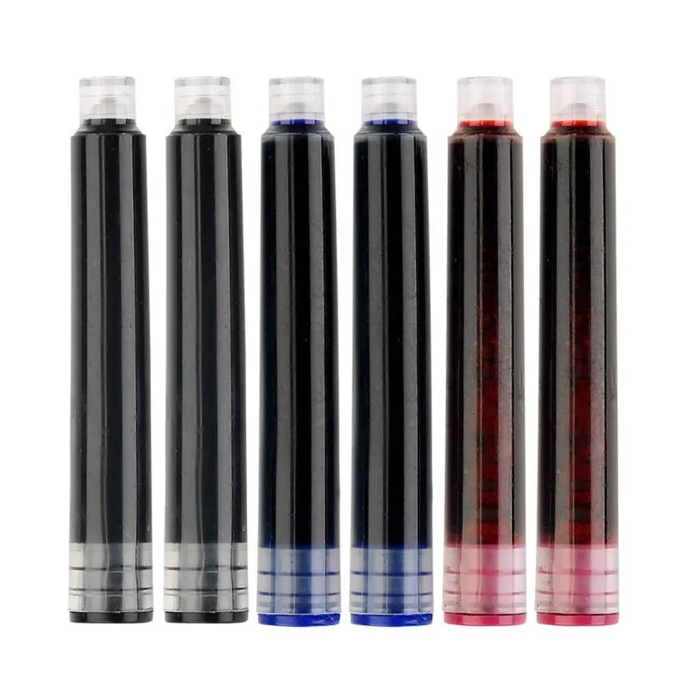 10PCS/Set 3.4mm Caliber Ink Cartridge Blue/Red/Black Simple Design Fountain Pen Refill Plastic Material Pen Ink Gift